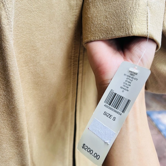 New with Tag I.E. Tan leather jacket - Picture 5 of 8